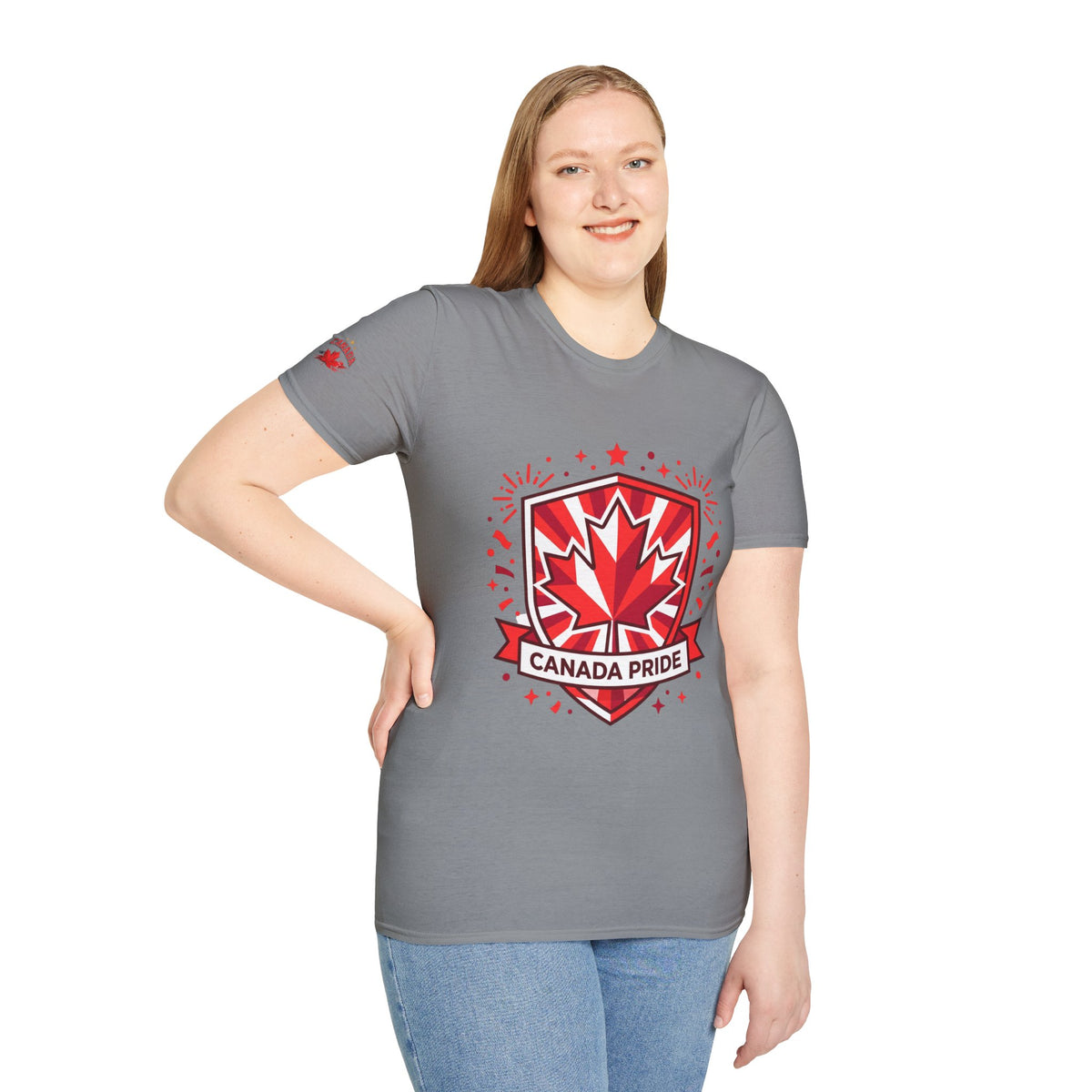 Womens Canada Pride T-Shirt — Red Maple Shield Canada Pride Tee