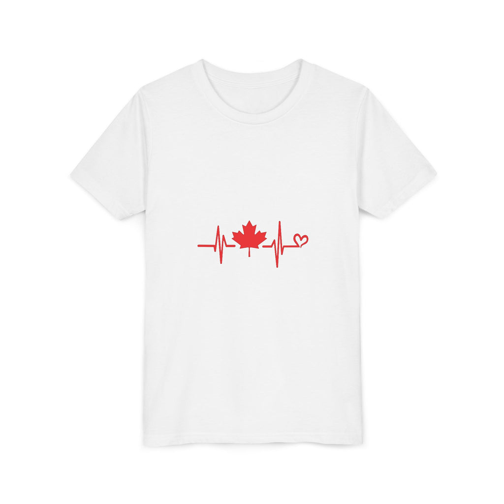 Youth Tee — Red Maple Leaf Heartbeat Canada T-Shirt