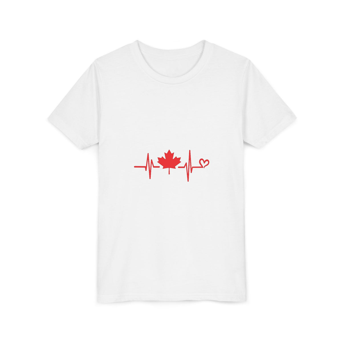 Youth Tee — Red Maple Leaf Heartbeat Canada T-Shirt