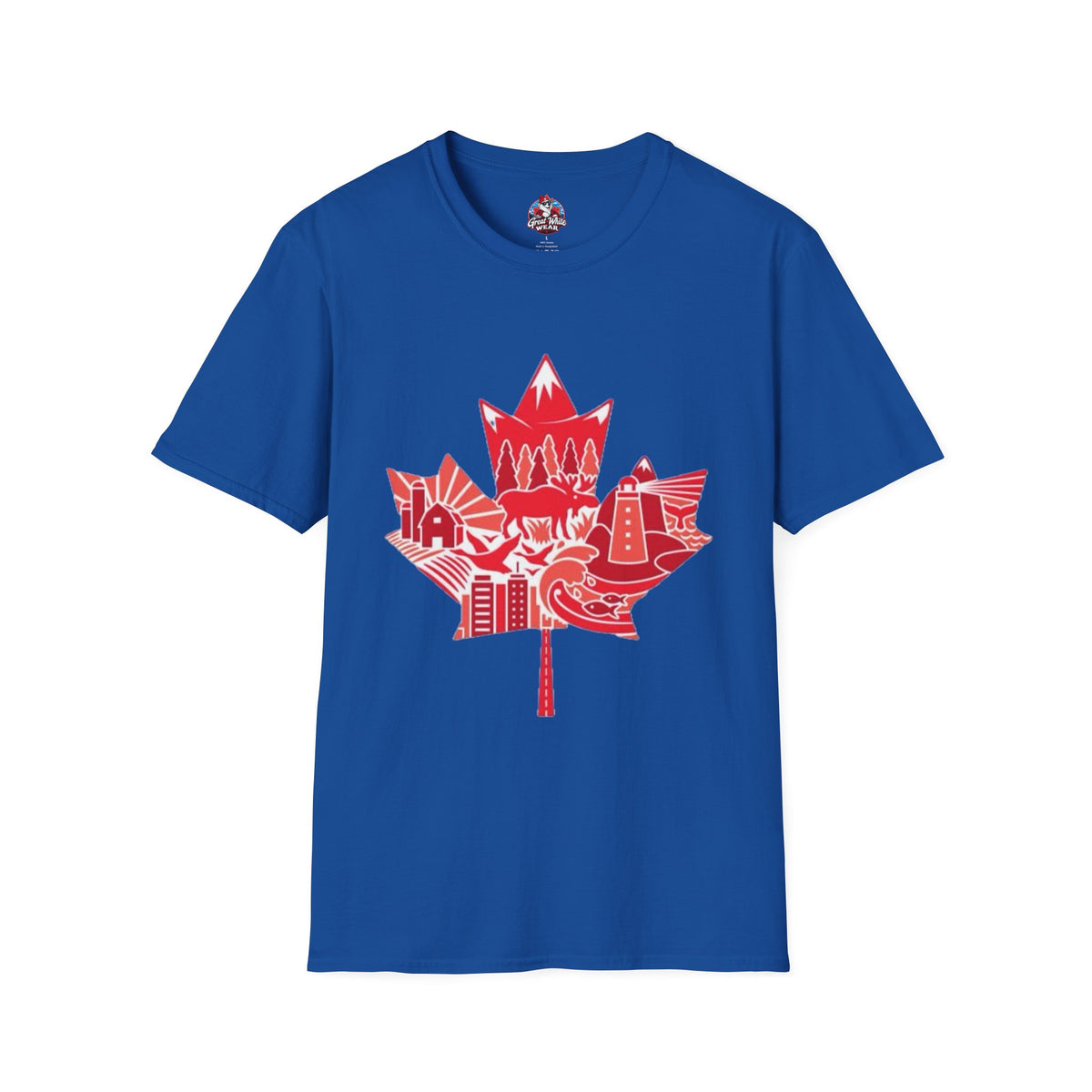 Canada Maple Leaf Skyline T-Shirt — Red Canadian Landmark Graphic Tee