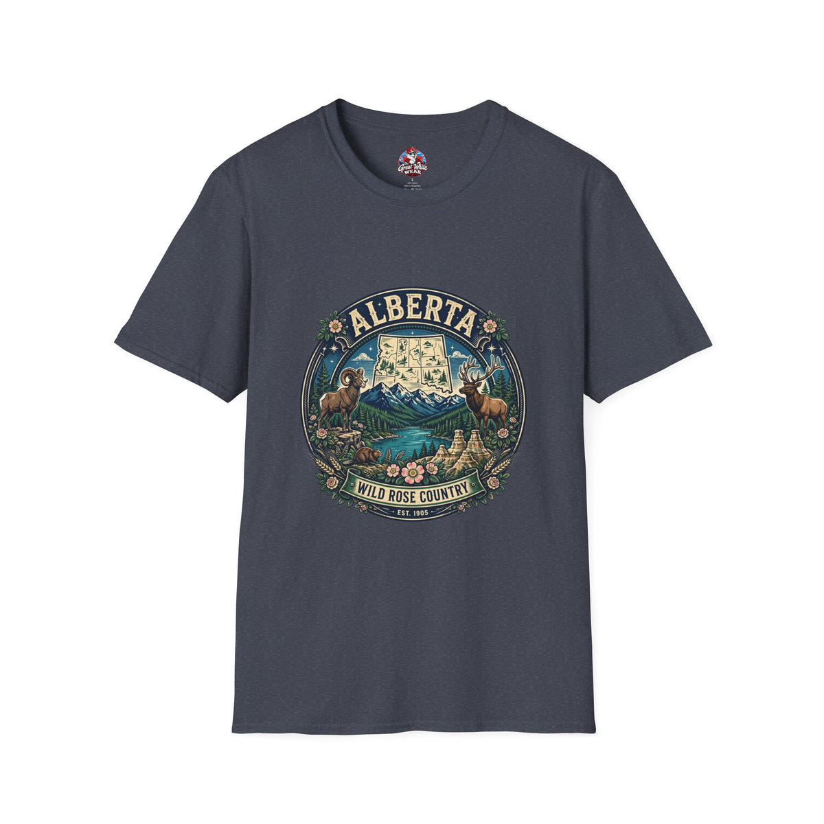 Alberta Vintage Nature T-Shirt — Wild Rose Country Scenic Tee