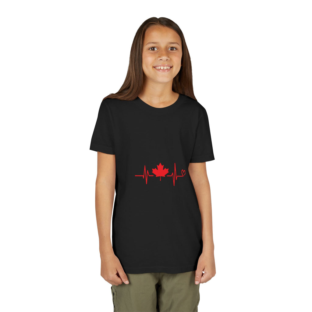 Youth Tee — Red Maple Leaf Heartbeat Canada T-Shirt