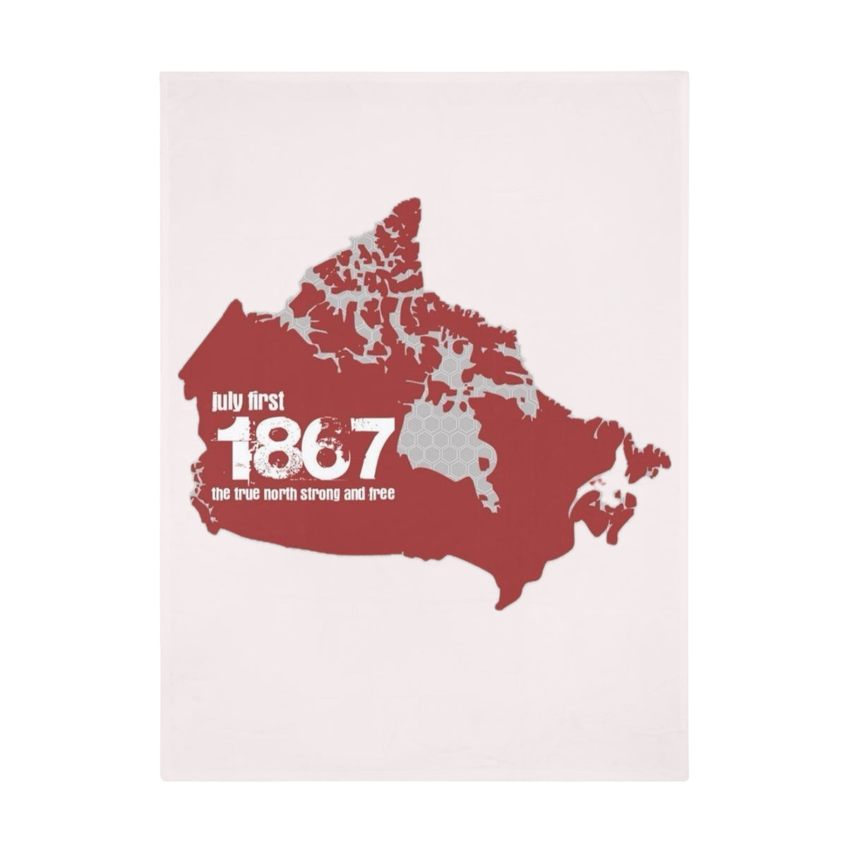 Canada Map Plush Fleece Blanket – 'July First 1867' Confederation Design
