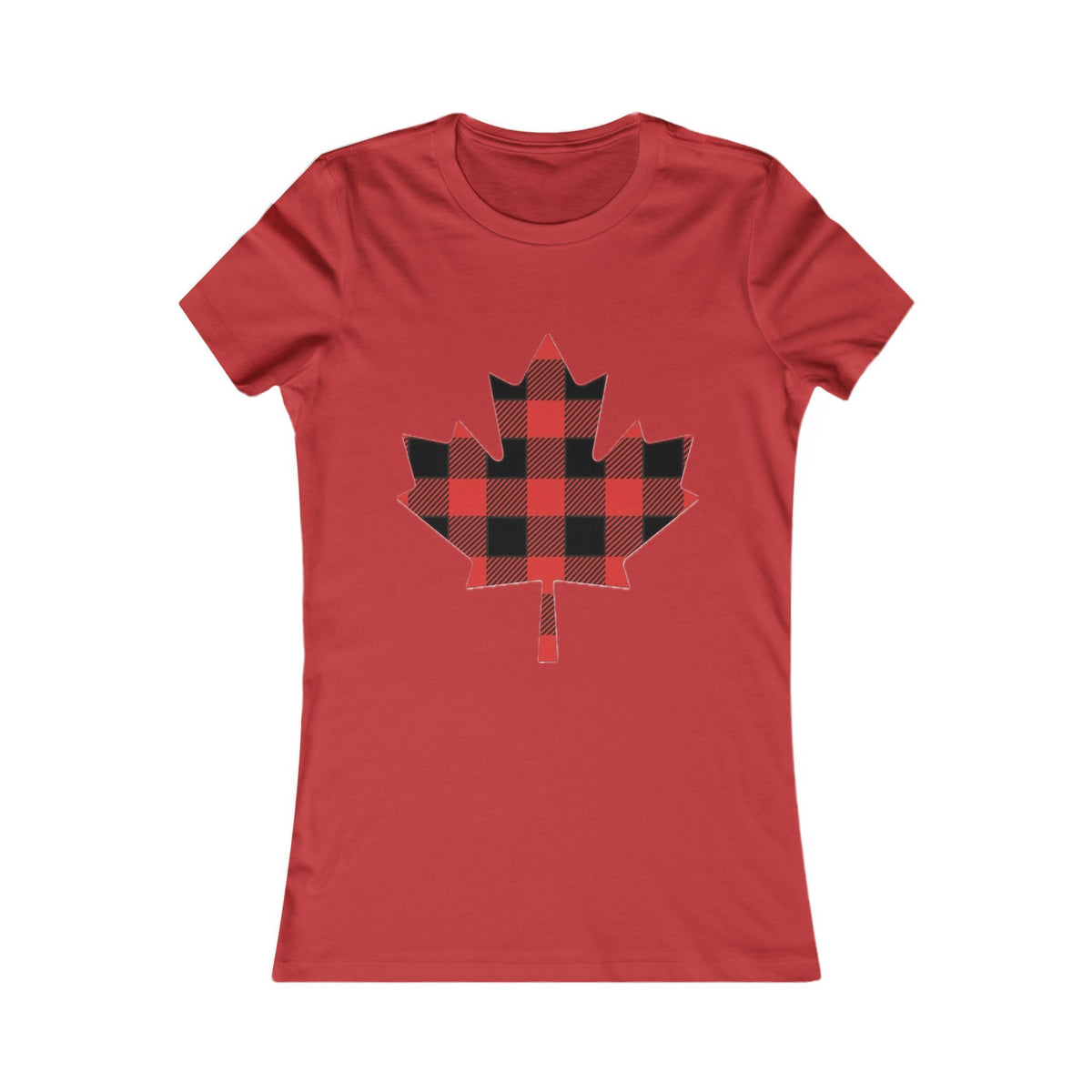 Women's Buffalo Plaid Maple Leaf Tee