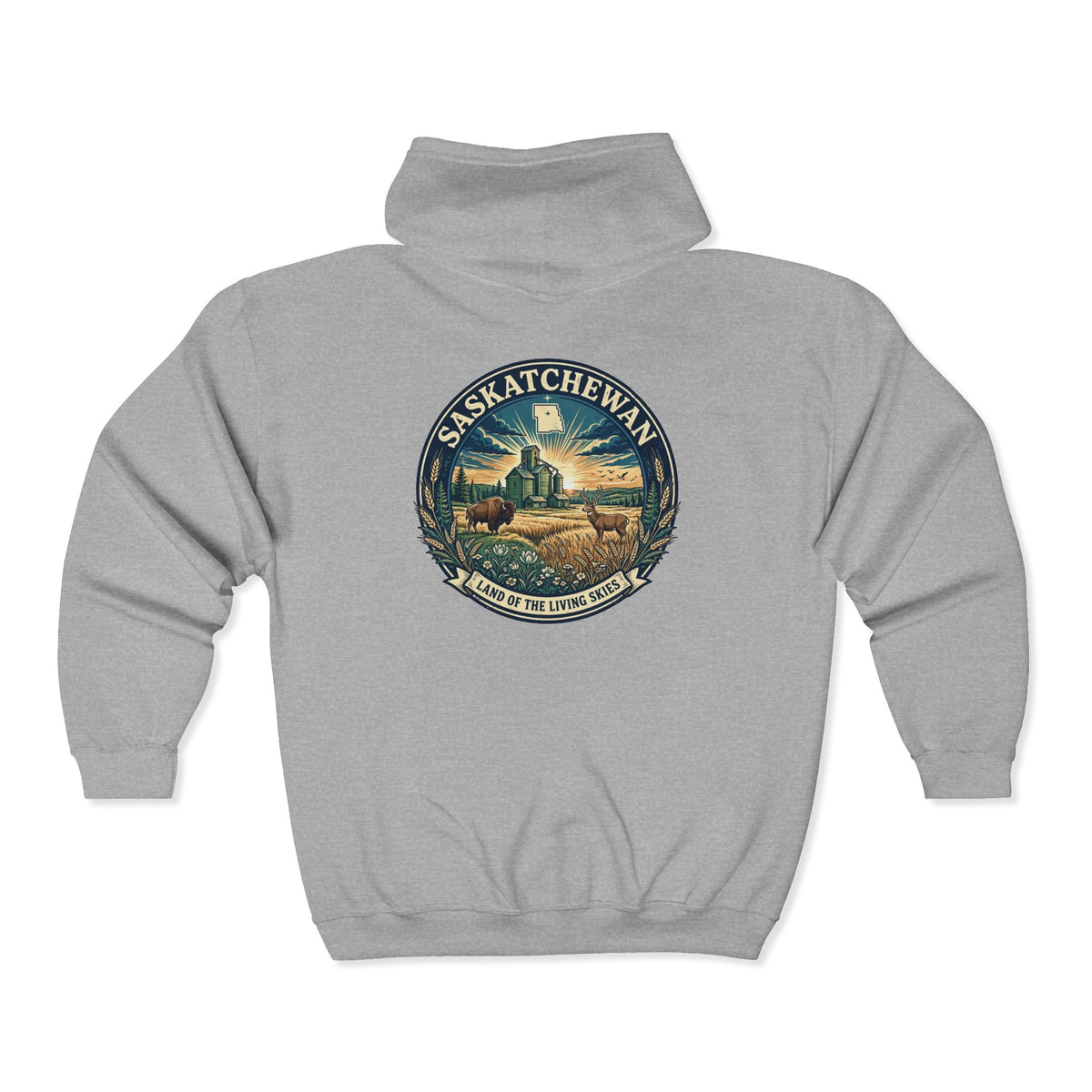 Saskatchewan Vintage Shield Hoodie — Land of the Living Skies