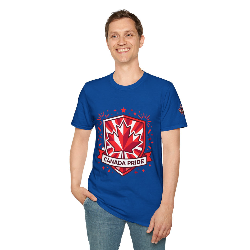 Mens Canada Pride T-Shirt — Red Maple Shield Design