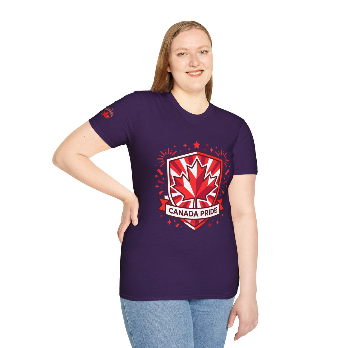 Womens Canada Pride T-Shirt — Red Maple Shield Canada Pride Tee