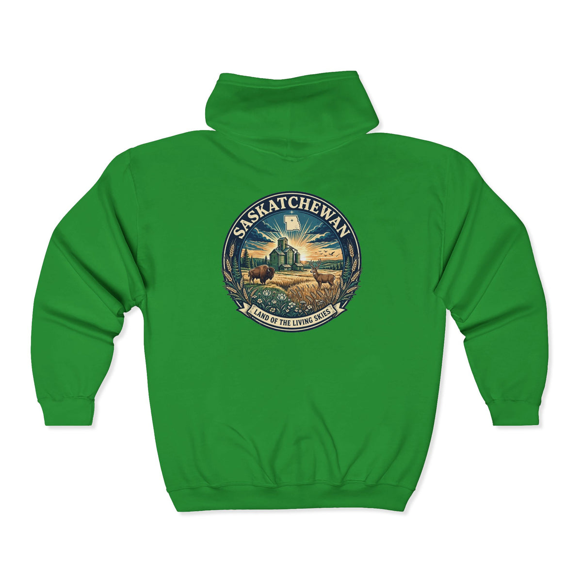 Saskatchewan Vintage Shield Hoodie — Land of the Living Skies