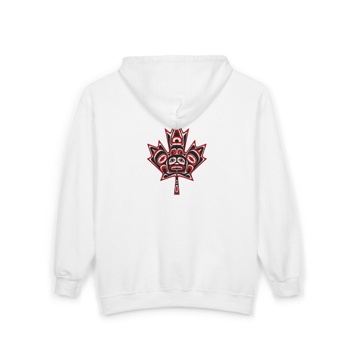 Full-Zip Hoodie with Indigenous-Inspired Maple Leaf Graphic