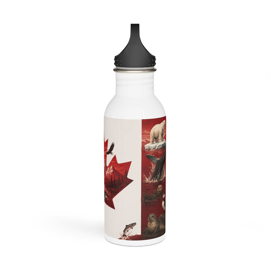 Canadian Maple Leaf Water Bottle — Mountain & Wildlife Stainless Steel Bottle
