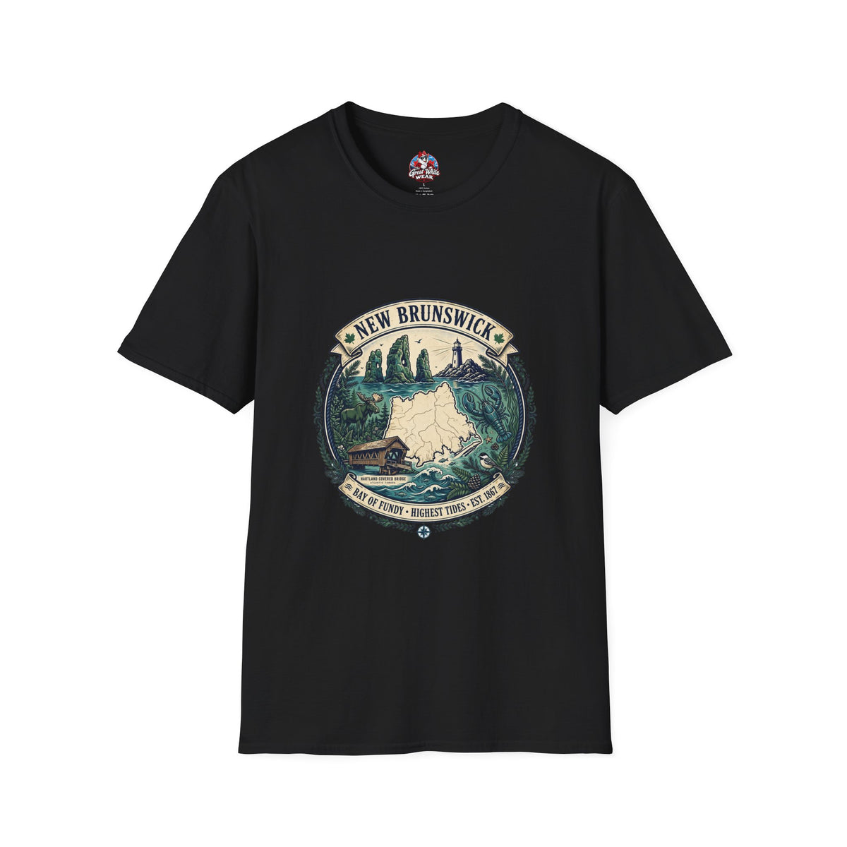 New Brunswick Vintage Map T-Shirt