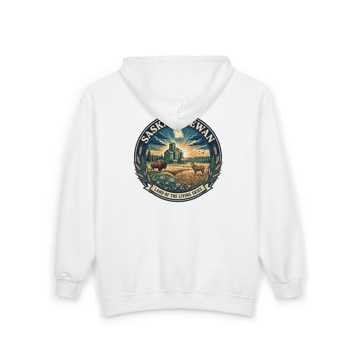 Saskatchewan Vintage Shield Hoodie — Land of the Living Skies