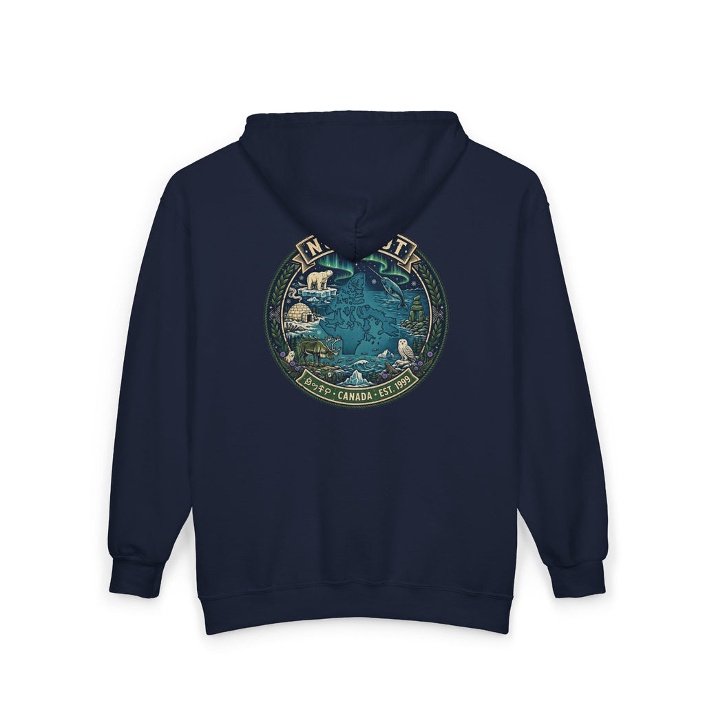 Nunavut Patch Hoodie — Arctic Wildlife and Map Graphic Hoodie