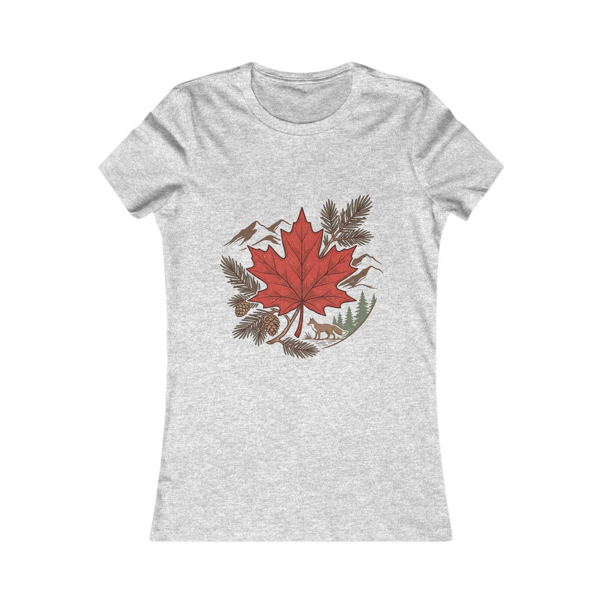 Women's Maple Leaf Nature Tee — Red Leaf Mountain Graphic Shirt
