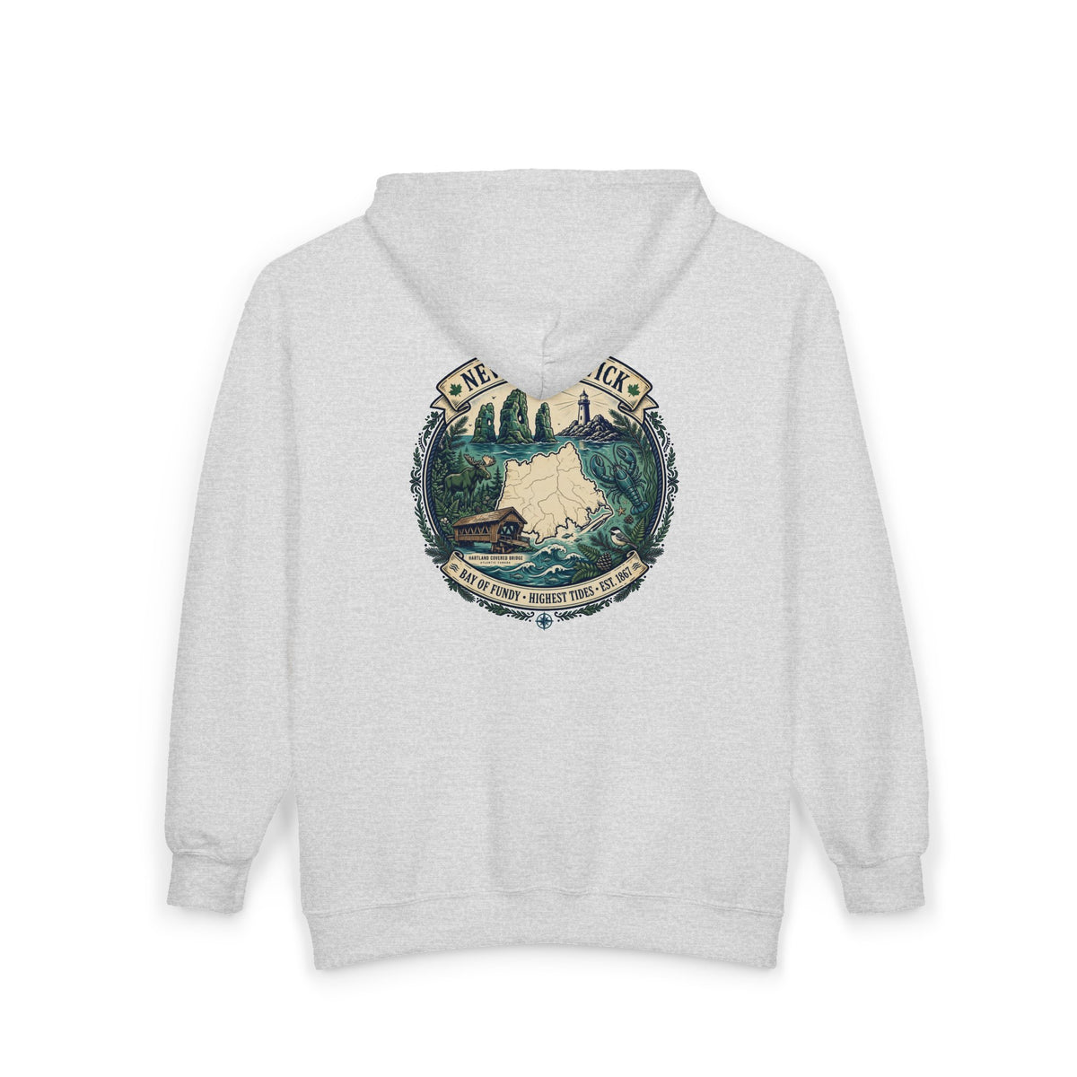 New Brunswick Vintage  Map Hoodie