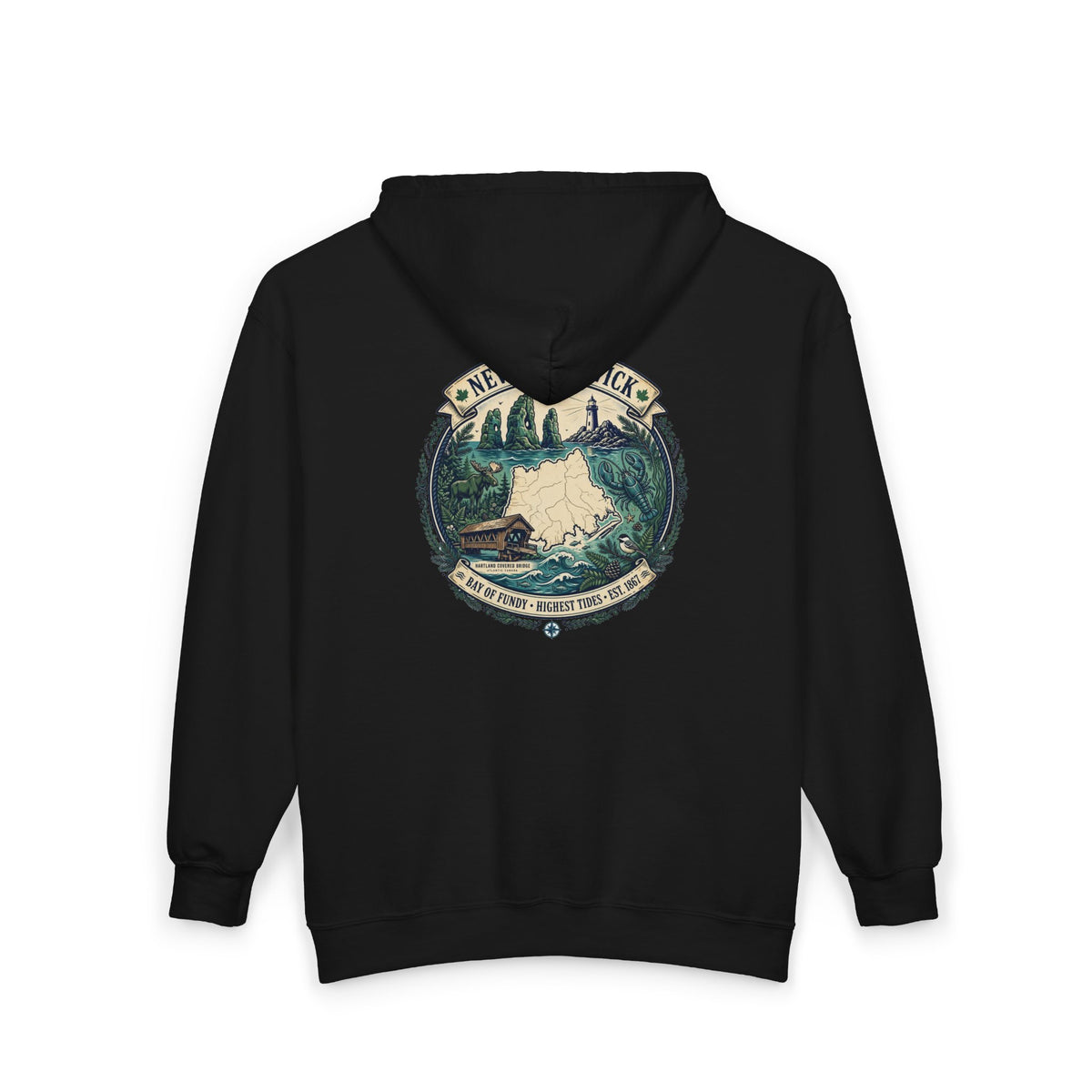 New Brunswick Vintage  Map Hoodie