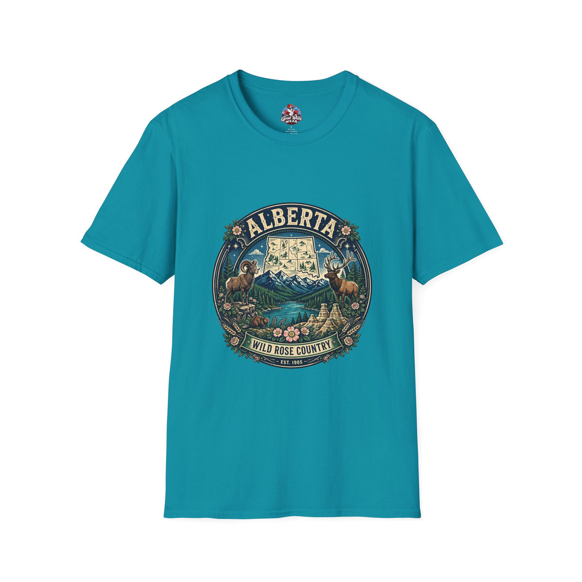 Alberta Vintage Nature T-Shirt — Wild Rose Country Scenic Tee
