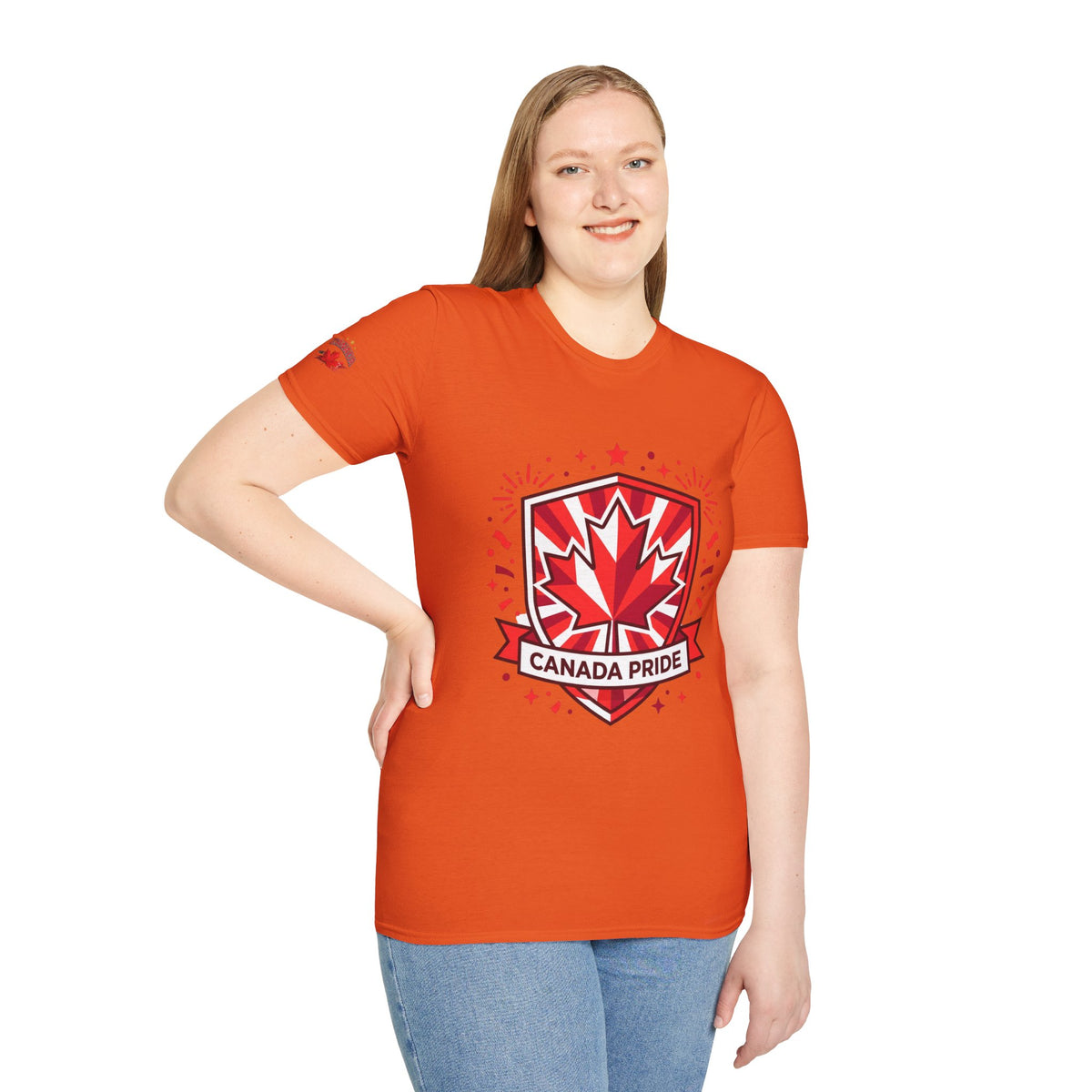 Womens Canada Pride T-Shirt — Red Maple Shield Canada Pride Tee