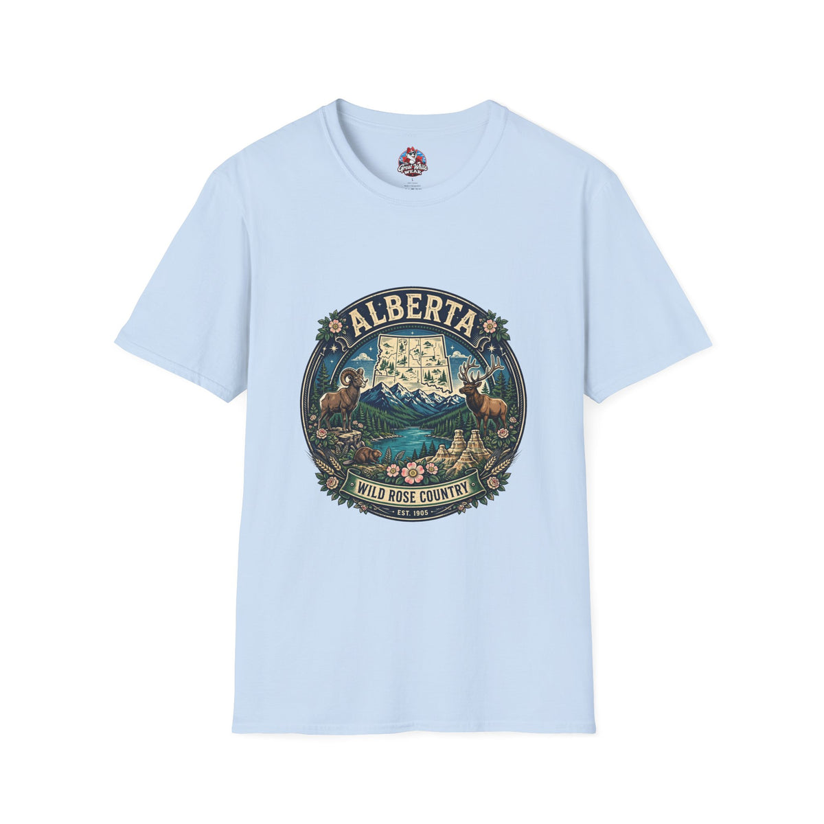 Alberta Vintage Nature T-Shirt — Wild Rose Country Scenic Tee