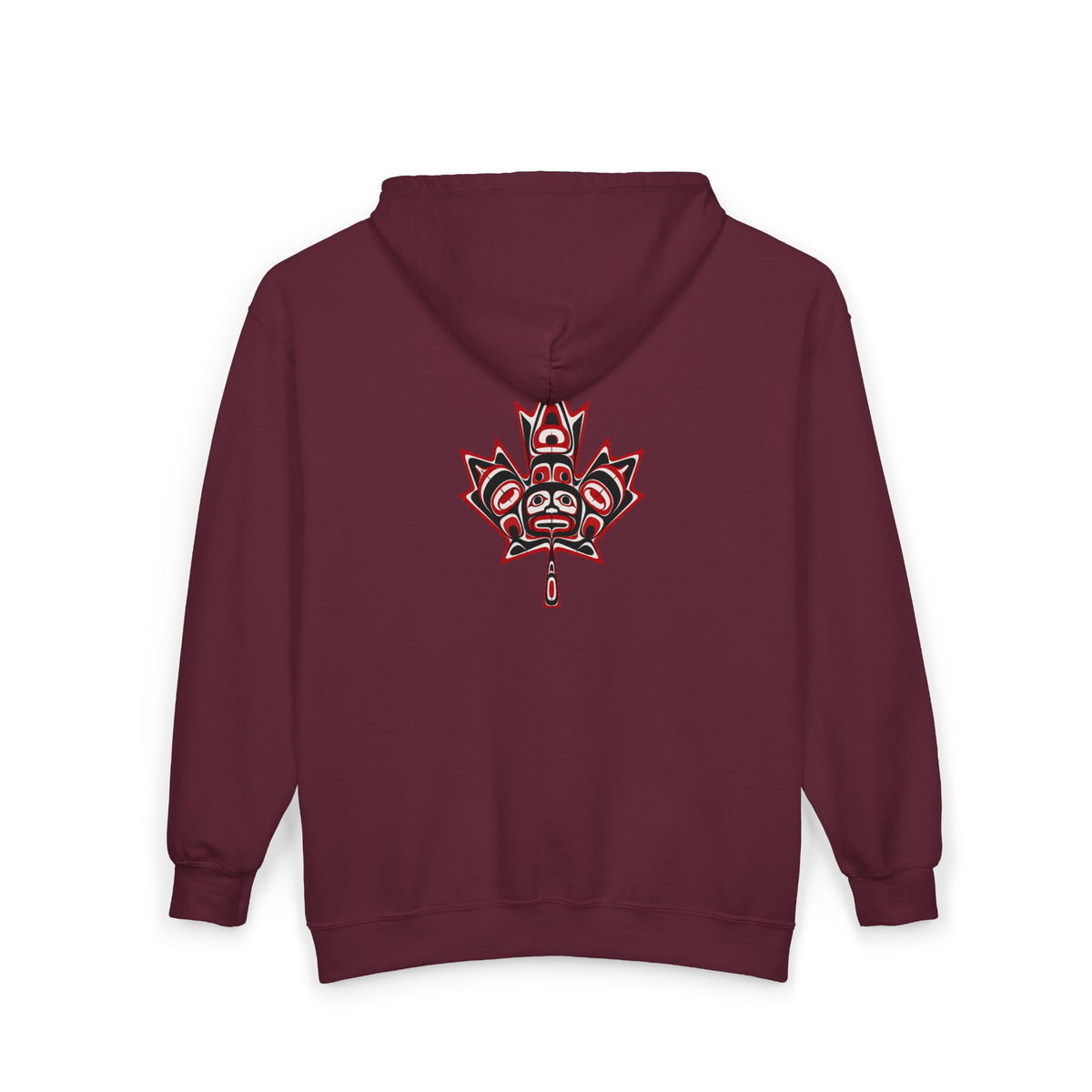 Full-Zip Hoodie with Indigenous-Inspired Maple Leaf Graphic