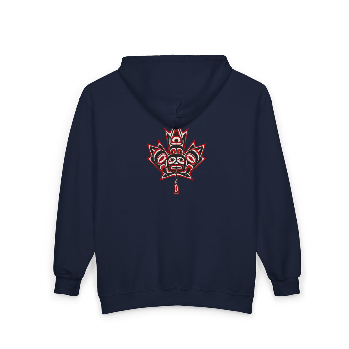 Full-Zip Hoodie with Indigenous-Inspired Maple Leaf Graphic