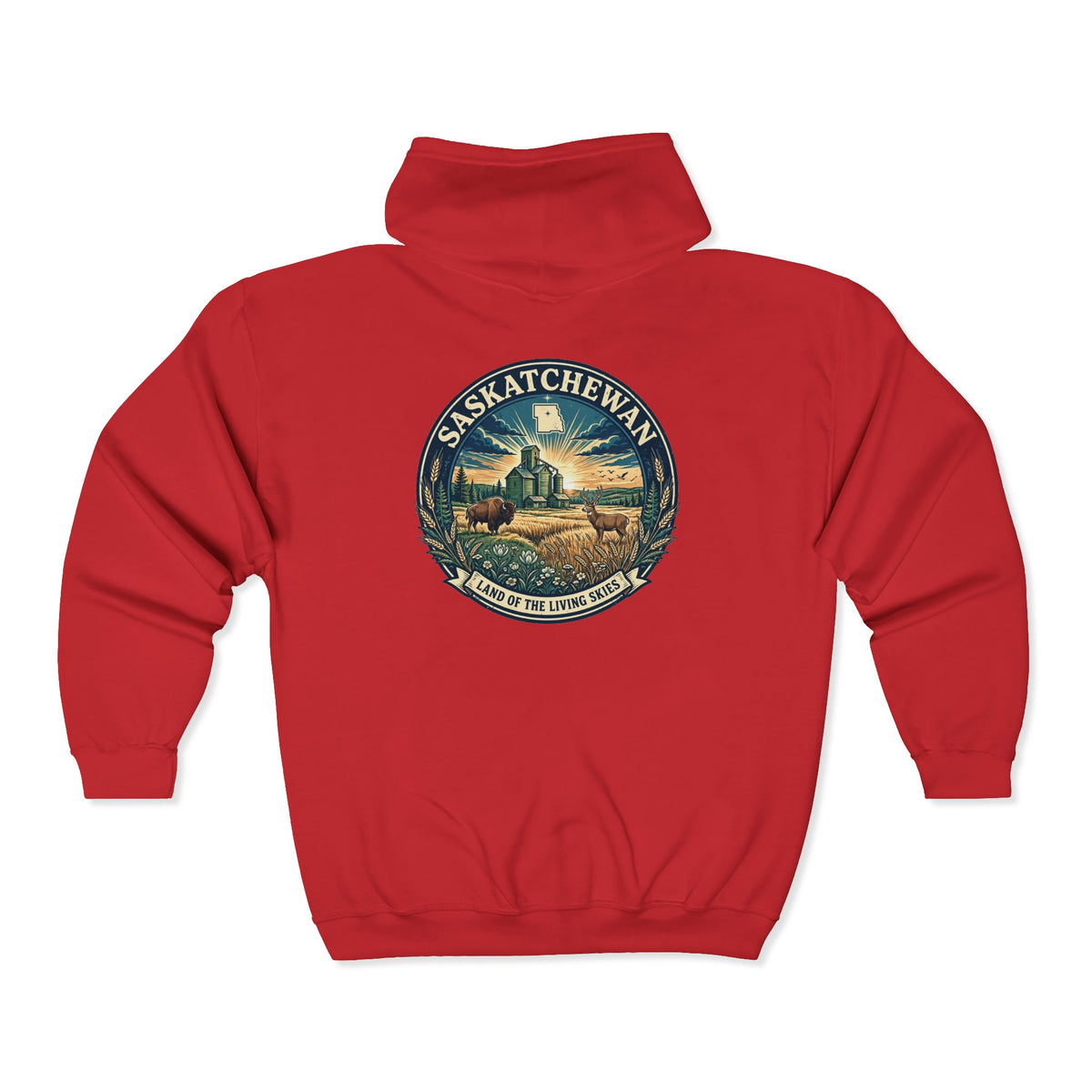 Saskatchewan Vintage Shield Hoodie — Land of the Living Skies