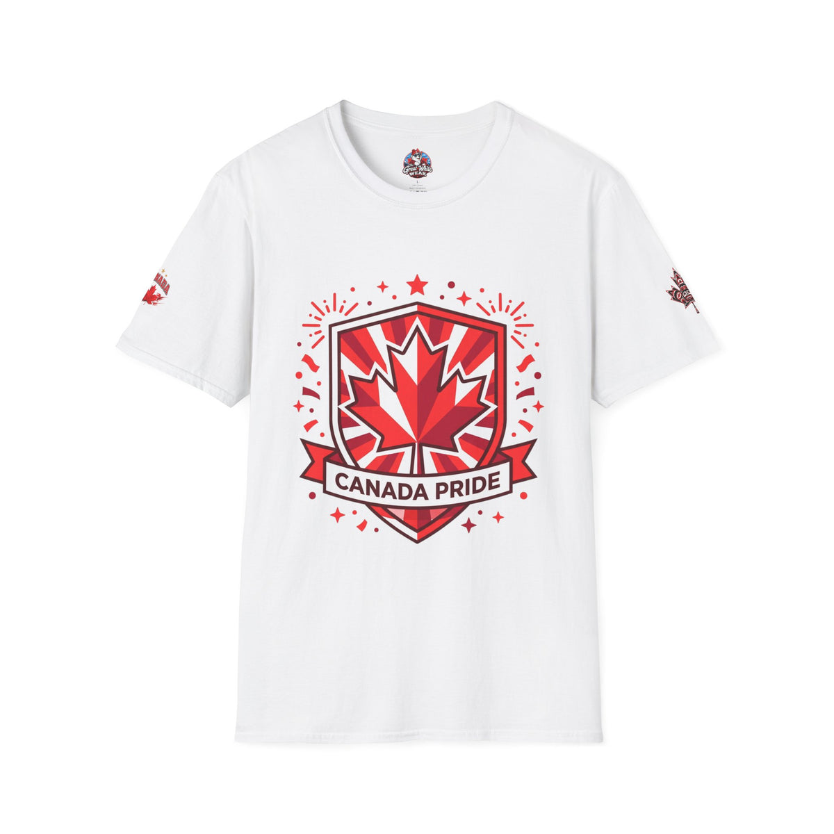 Mens Canada Pride T-Shirt — Red Maple Shield Design