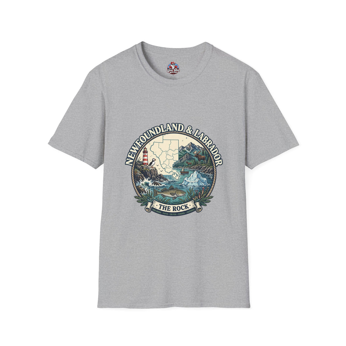 Newfoundland and Labrador 'The Rock' Graphic T-Shirt — Coastal Lighthouse Travel Tee