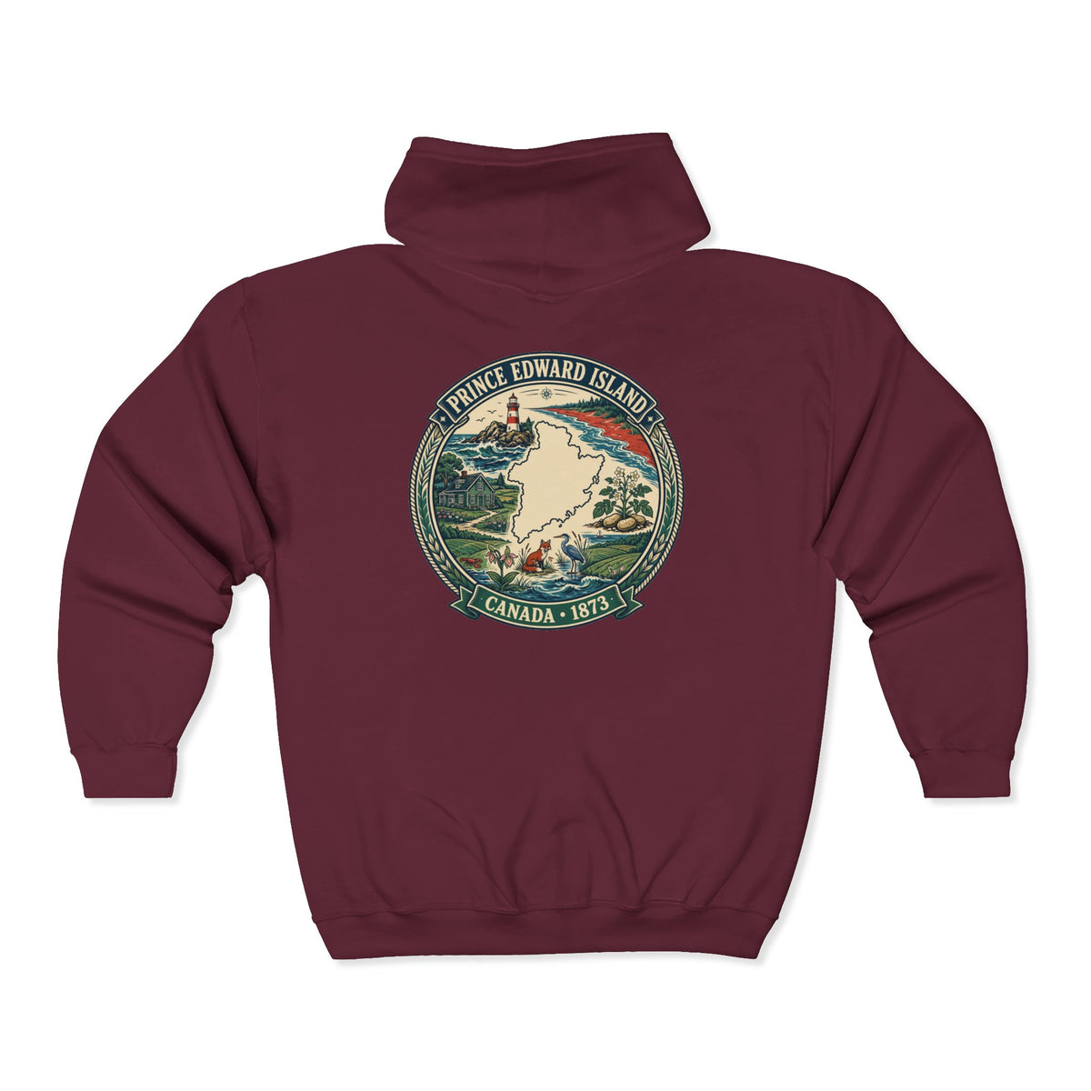 Prince Edward Island Vintage Map Hoodie— Canada 1873 Travel Hoodie