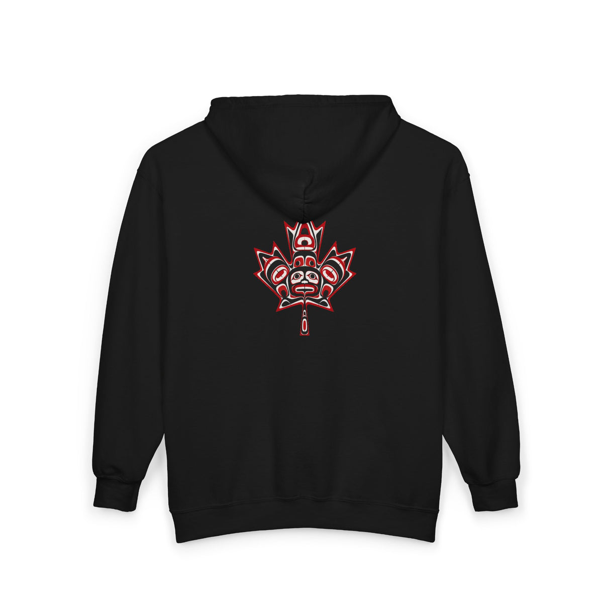 Full-Zip Hoodie with Indigenous-Inspired Maple Leaf Graphic