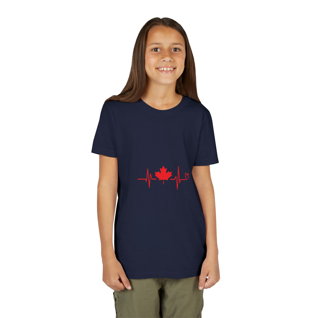 Youth Tee — Red Maple Leaf Heartbeat Canada T-Shirt