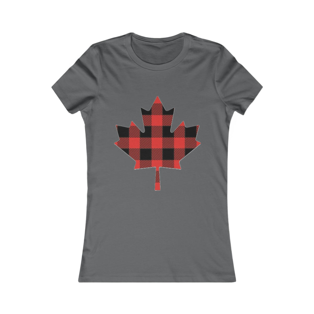 Women's Buffalo Plaid Maple Leaf Tee