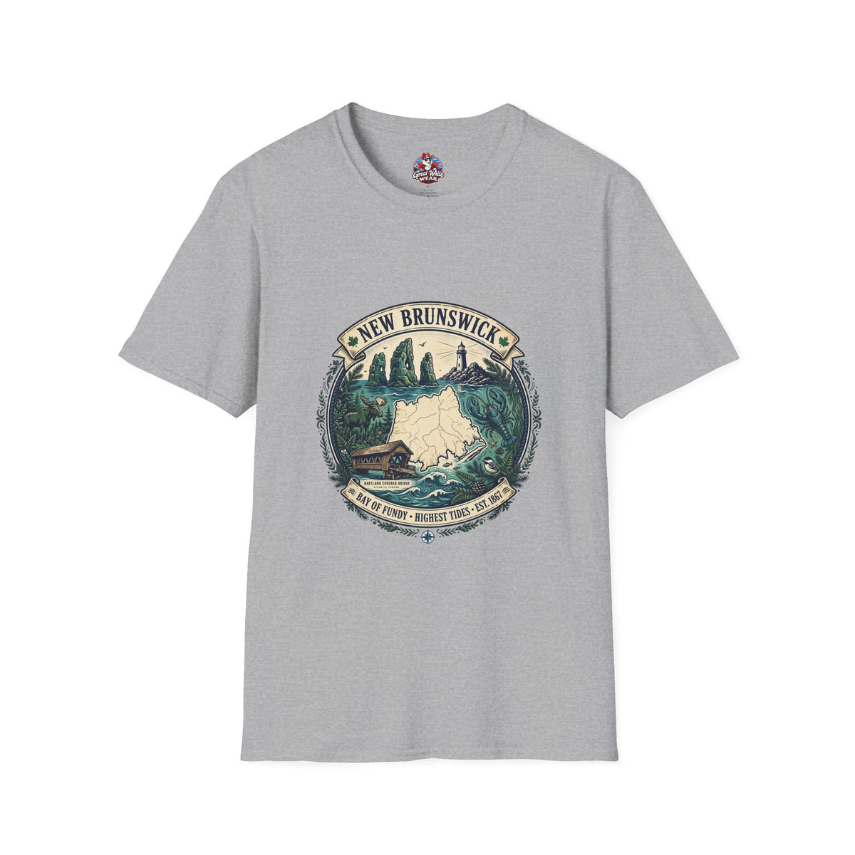 New Brunswick Vintage Map T-Shirt