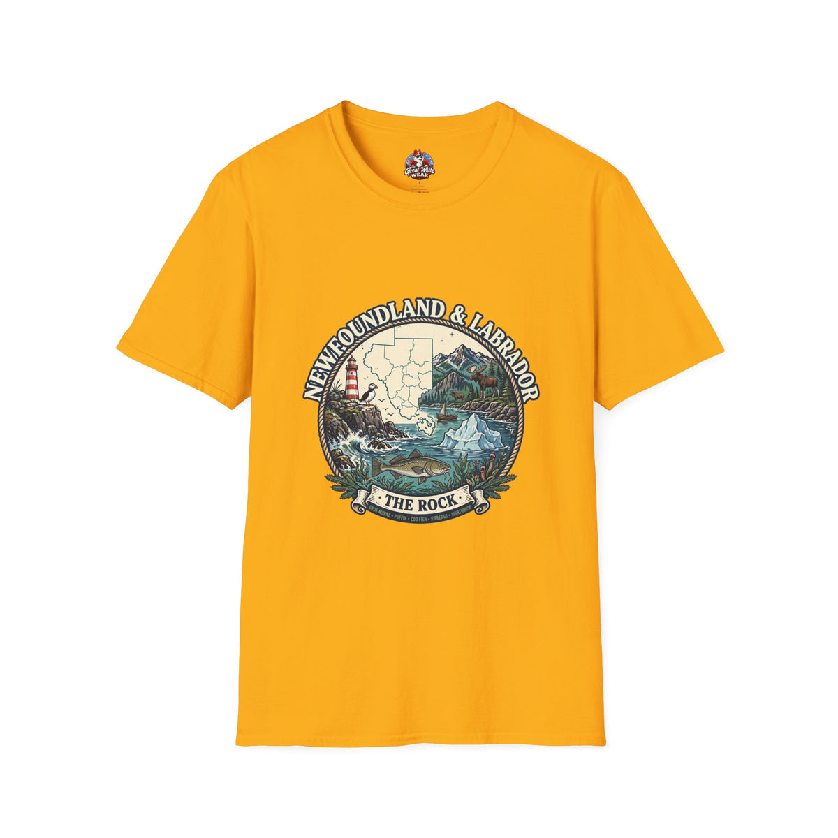 Newfoundland and Labrador 'The Rock' Graphic T-Shirt — Coastal Lighthouse Travel Tee