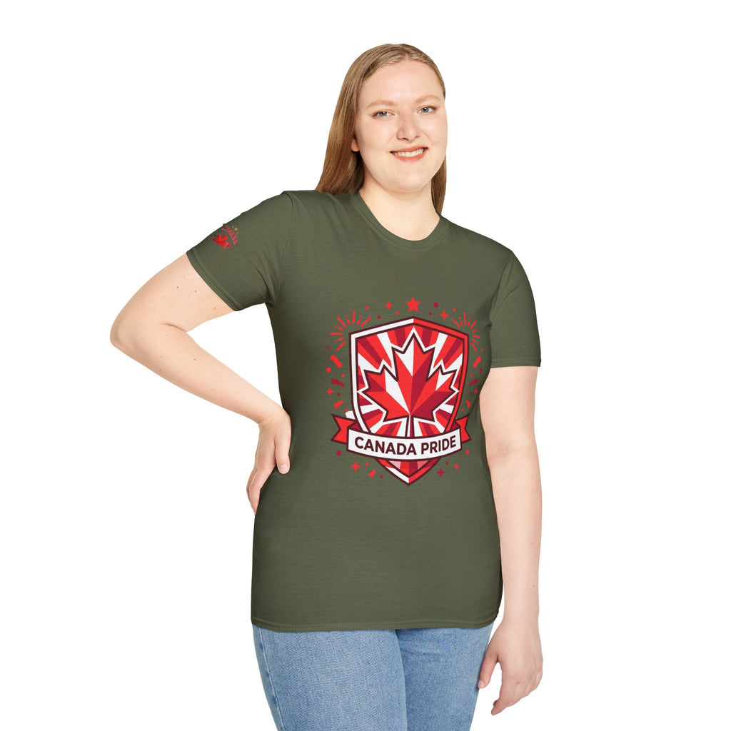 Womens Canada Pride T-Shirt — Red Maple Shield Canada Pride Tee