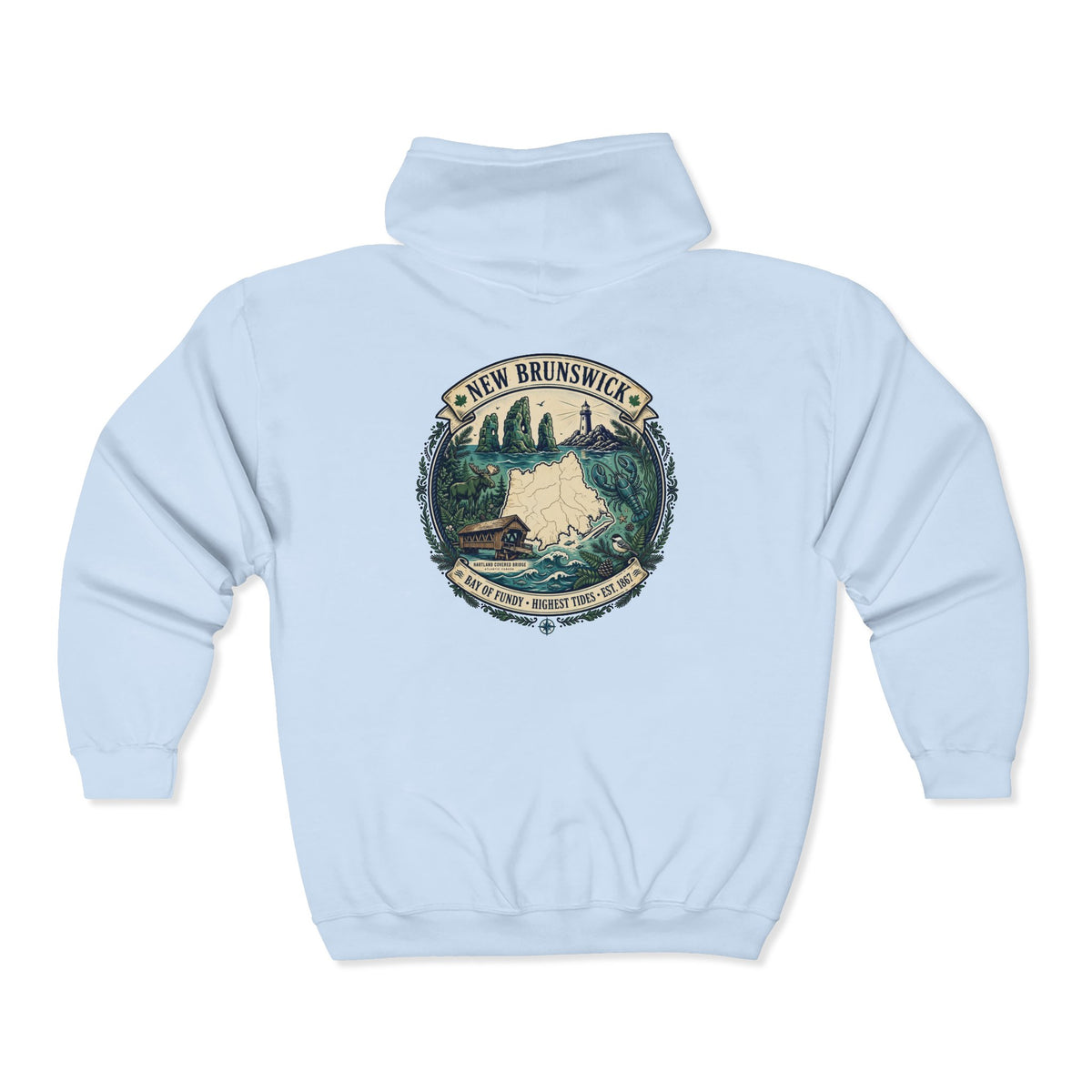 New Brunswick Vintage  Map Hoodie
