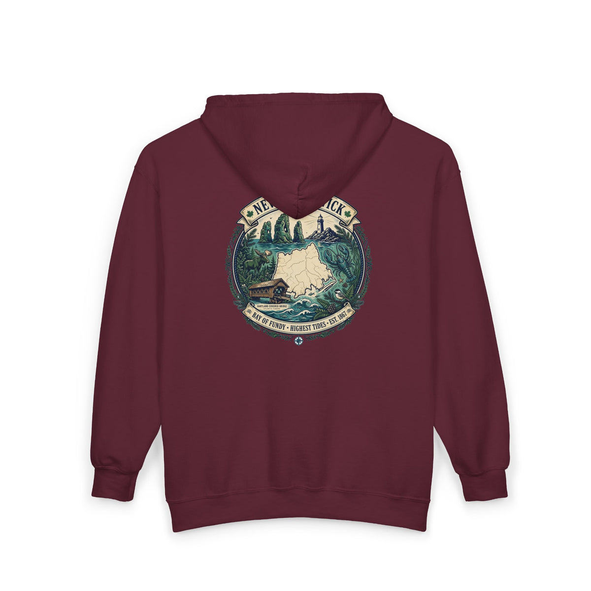 New Brunswick Vintage  Map Hoodie