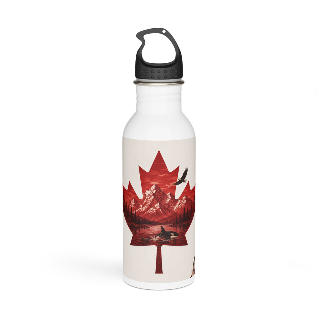 Canadian Maple Leaf Water Bottle — Mountain & Wildlife Stainless Steel Bottle