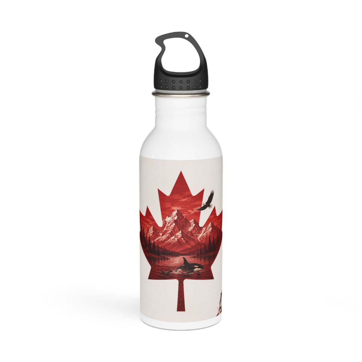Canadian Maple Leaf Water Bottle — Mountain & Wildlife Stainless Steel Bottle