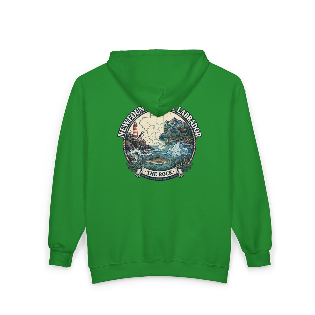 Newfoundland and Labrador 'The Rock' Graphic Hoodie — Coastal Lighthouse Travel Hoodie