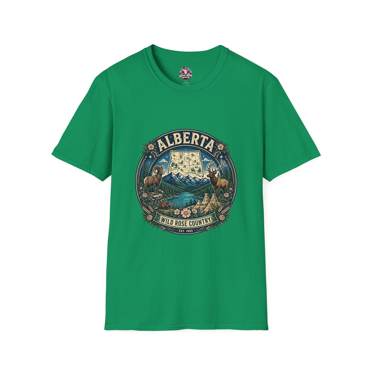 Alberta Vintage Nature T-Shirt — Wild Rose Country Scenic Tee