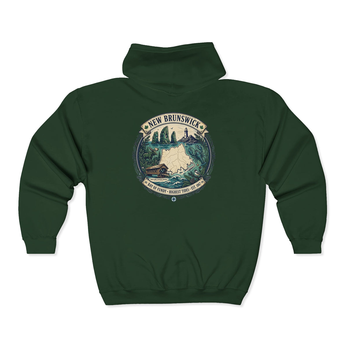 New Brunswick Vintage  Map Hoodie