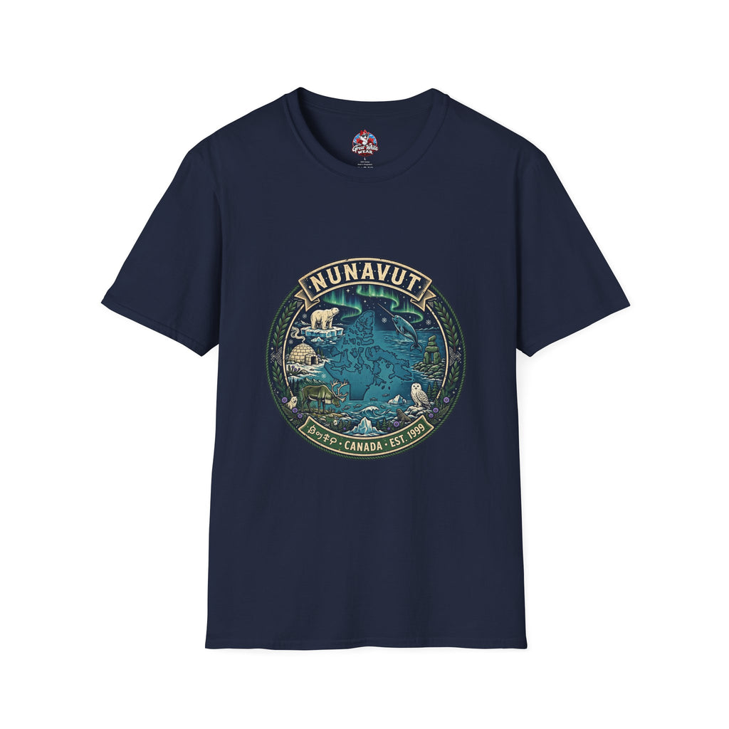 Nunavut Patch T-Shirt — Arctic Wildlife and Map Graphic Tee