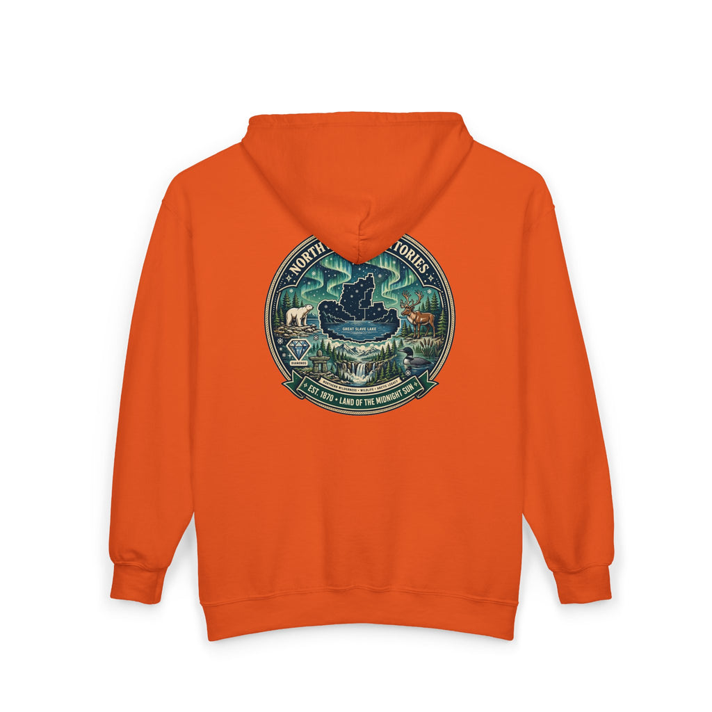 Northwest Territories Scenic Hoodie — Aurora, Moose and Wilderness Badge