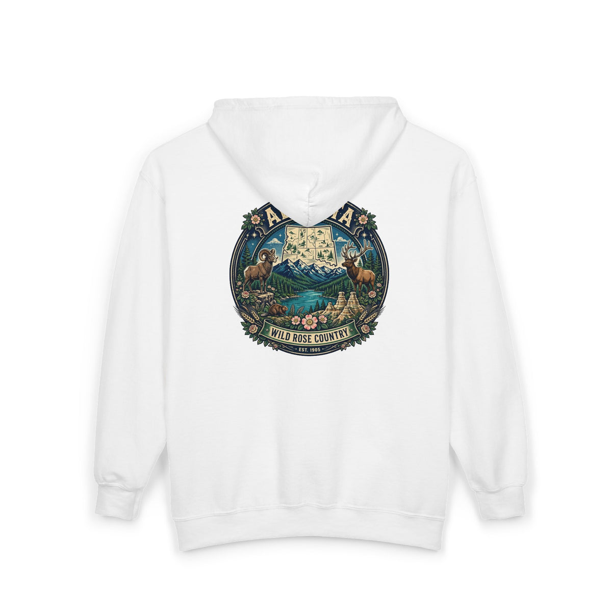 Alberta Vintage Nature Hoodie — Wild Rose Country
