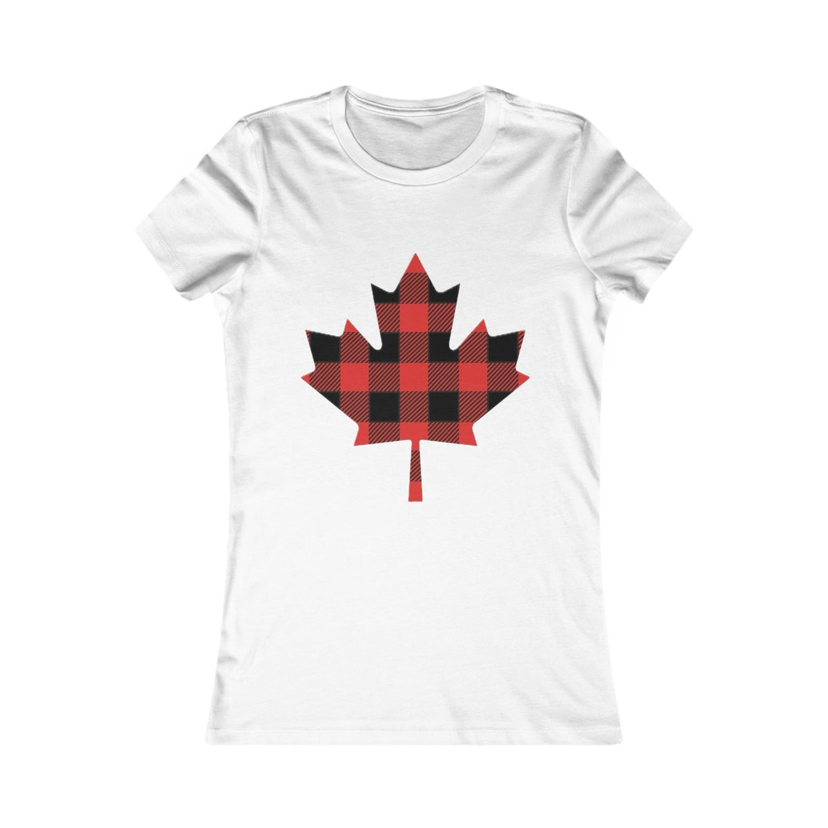 Women's Buffalo Plaid Maple Leaf Tee