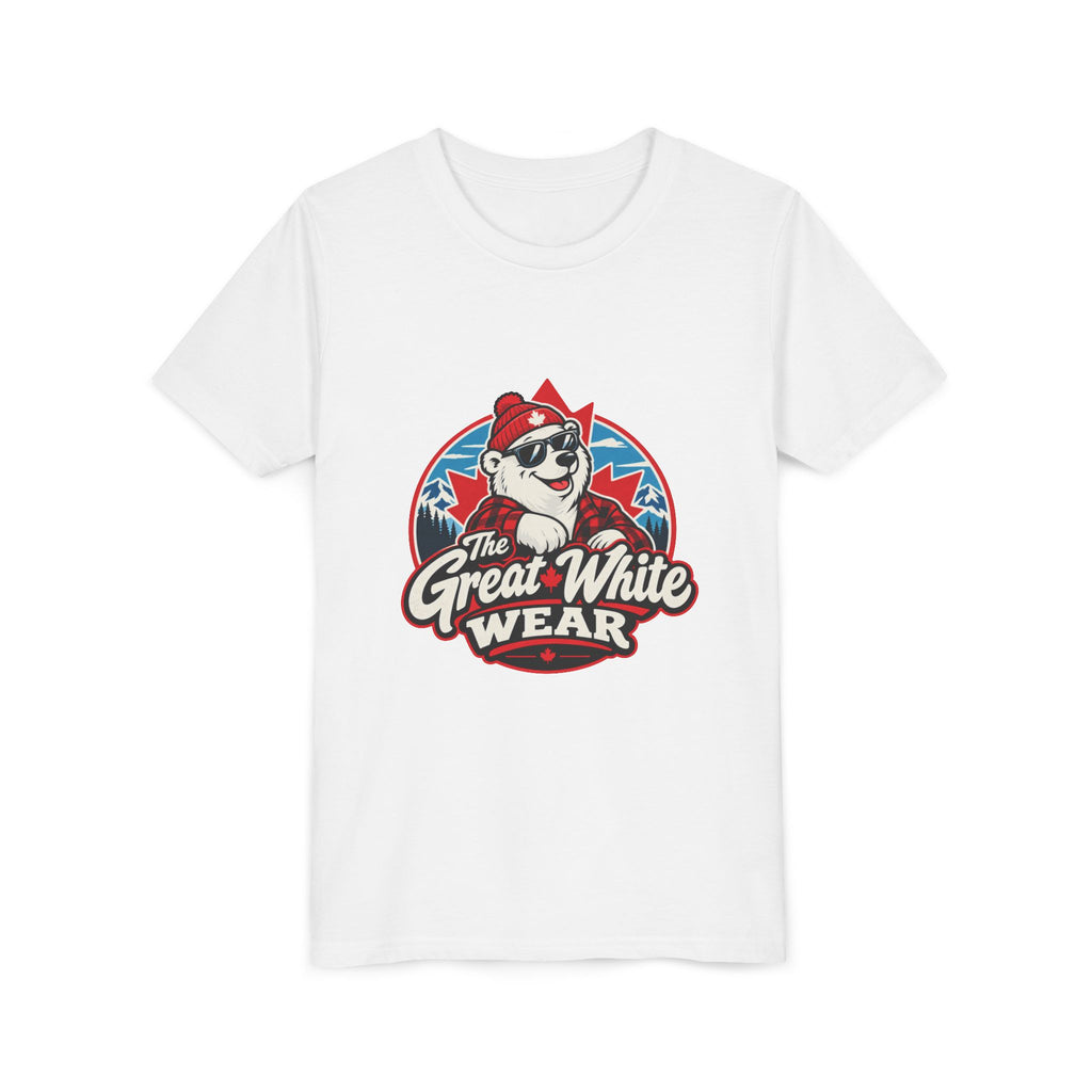 Youth Tee — 'The Great White Wear' Husky Logo T‑Shirt