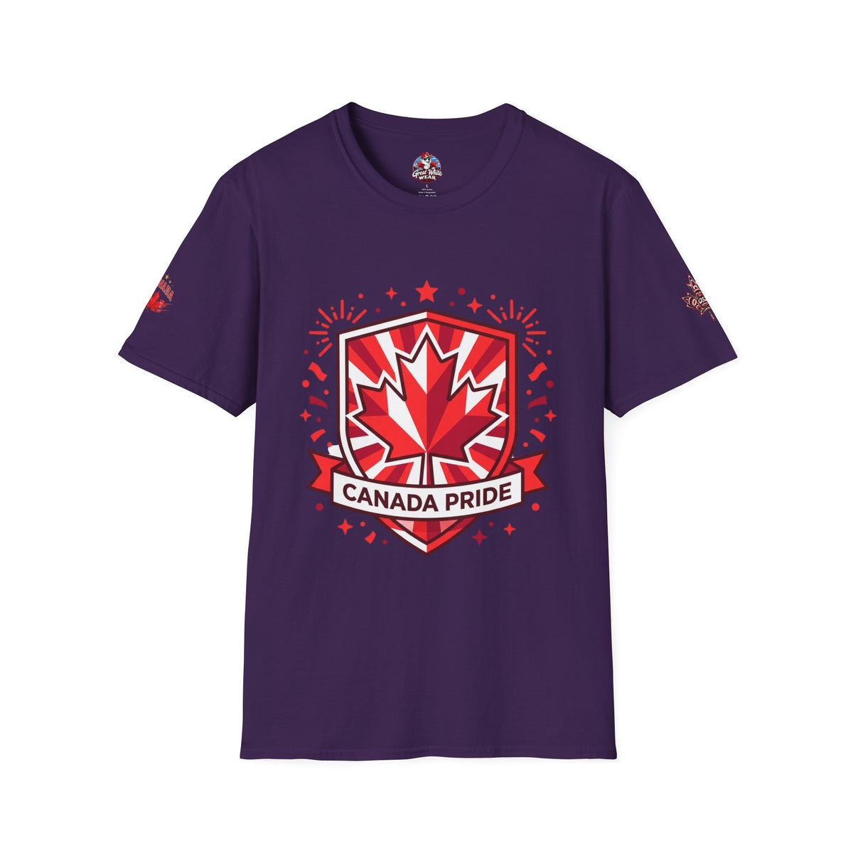 Mens Canada Pride T-Shirt — Red Maple Shield Design