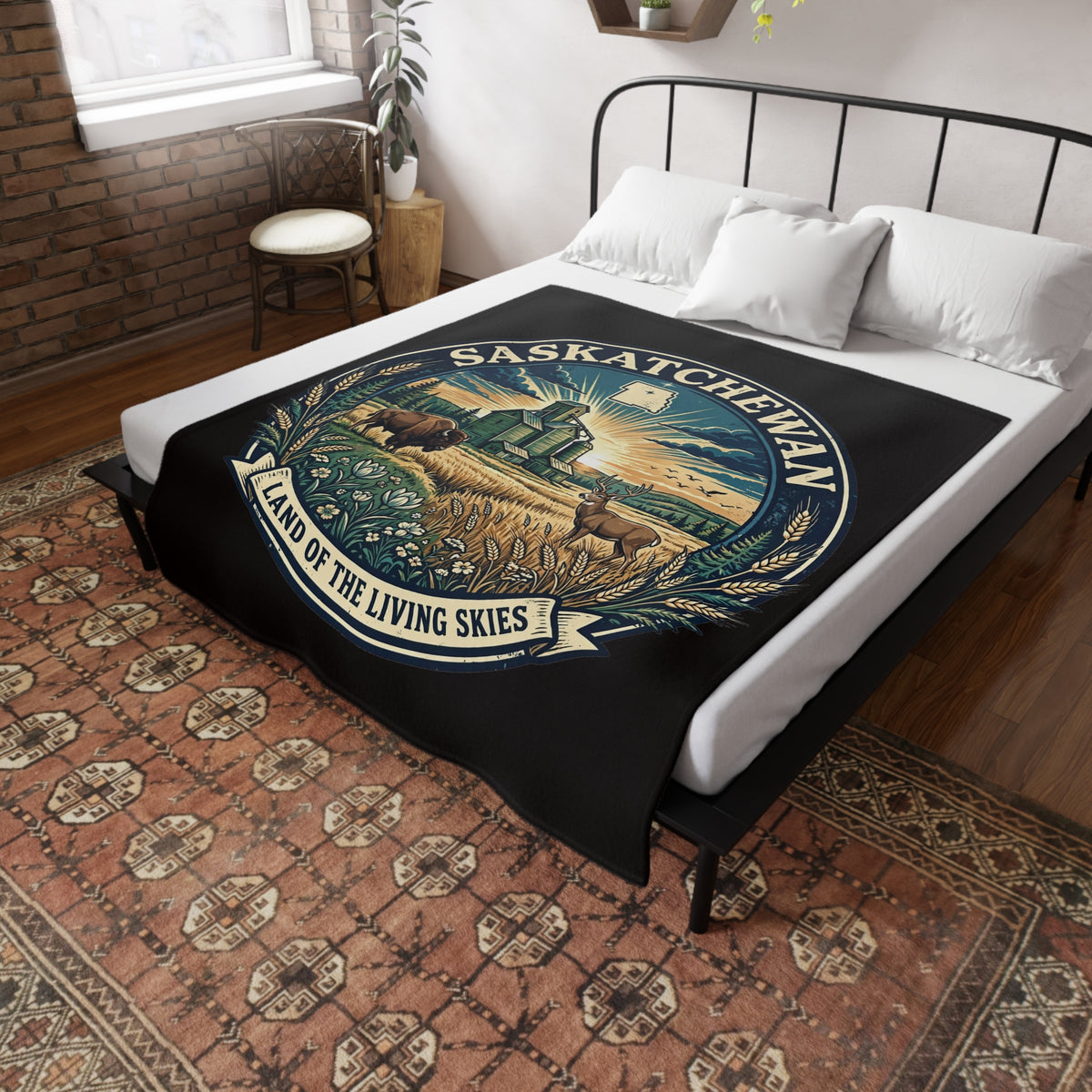 Saskatchewan 'Land of the Living Skies' Plush Fleece Blanket