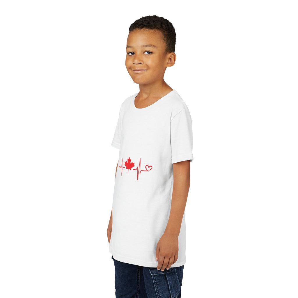 Youth Tee — Red Maple Leaf Heartbeat Canada T-Shirt